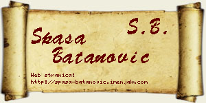 Spasa Batanović vizit kartica